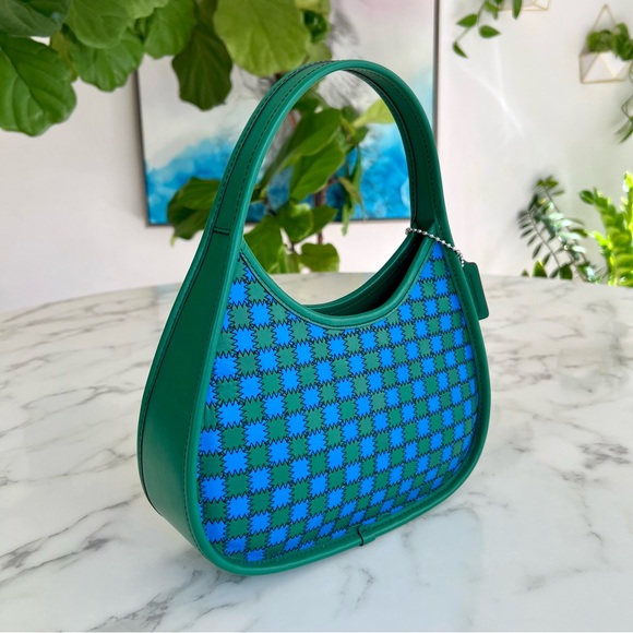 COACH Coachtopia Ergo Shoulder Bag in Mini Checkerboard Upcrafted Leather CK112 - Picture 3 of 14